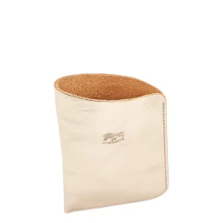 Glasses case in metallic leather color metallic platinum
