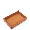 Home Valet tray in leather color caramel