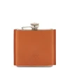 Home Hip flask in leather color caramel