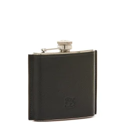Home Hip flask in leather color black