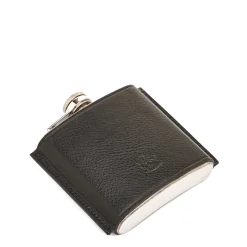 Home Hip flask in leather color black