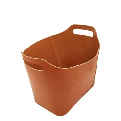 Home Container in leather color caramel