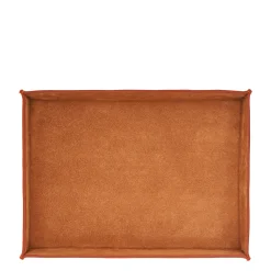 Home Valet tray in leather color caramel
