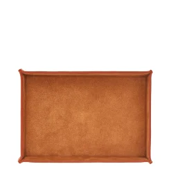 Home Valet tray in leather color caramel