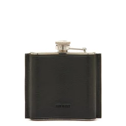 Home Hip flask in leather color black