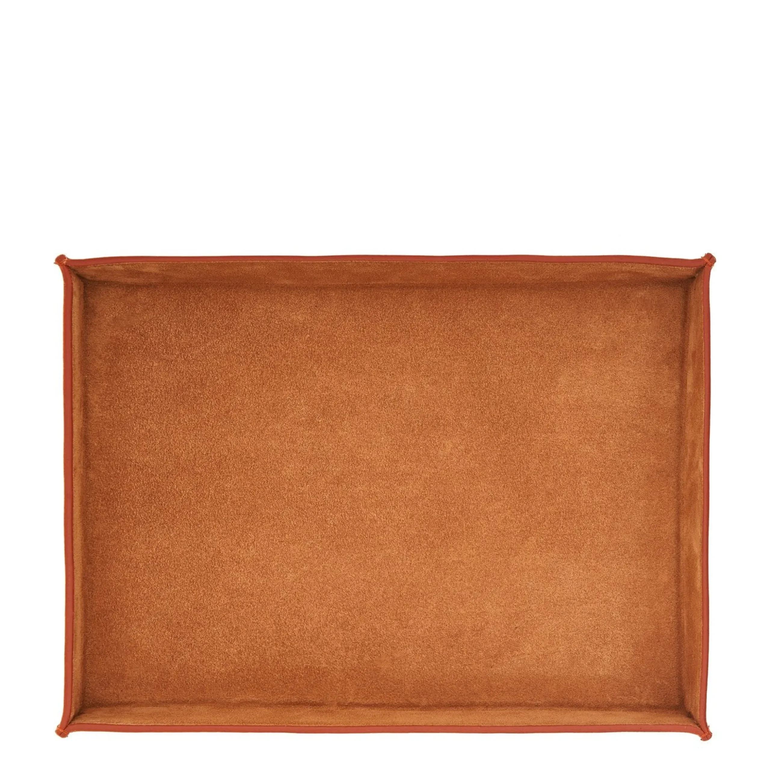 Home Valet tray in leather color caramel