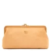 Il bisonte - s. vale Women's clutch bag in leather color natural