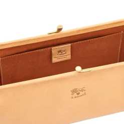 Il bisonte - s. vale Women's clutch bag in leather color natural
