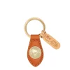 Keyring in leather color caramel
