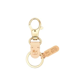 Keyring in leather color natural