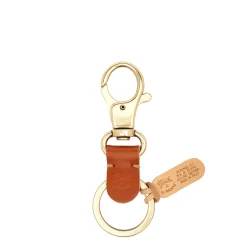 Keyring in leather color caramel