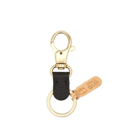 Keyring in leather color black