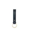 Keyring in leather color blue