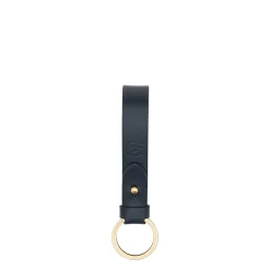 Keyring in leather color blue