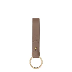 Keyring in leather color light grey