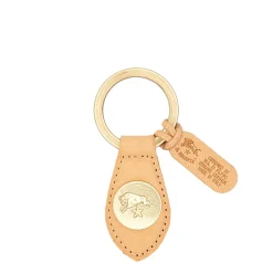 Keyring in leather color natural