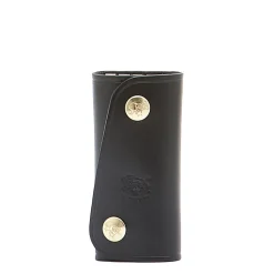 Keyring in leather color black