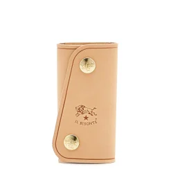 Keyring in leather color natural