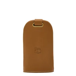 Keyring in leather color gianduia