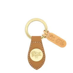 Keyring in leather color gianduia