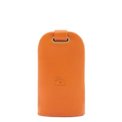 Keyring in leather color orange