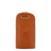 Keyring in leather color caramel