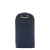 Keyring in leather color blue