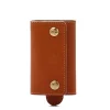 Keyring in leather color caramel