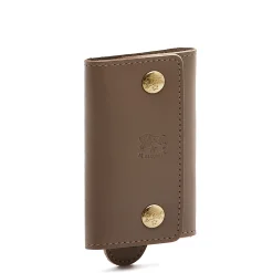 Keyring in leather color light grey