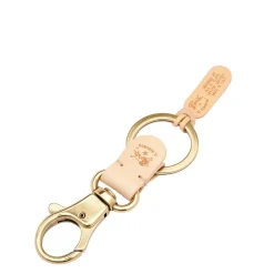 Keyring in leather color natural
