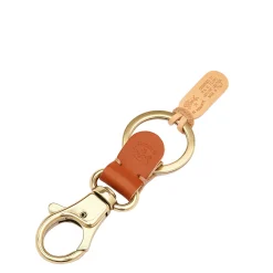 Keyring in leather color caramel