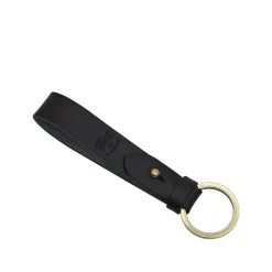 Keyring in leather color black