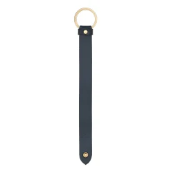 Keyring in leather color blue