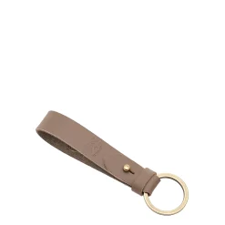 Keyring in leather color light grey