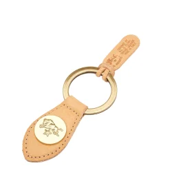 Keyring in leather color natural
