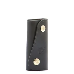 Keyring in leather color black