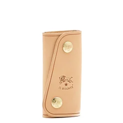 Keyring in leather color natural