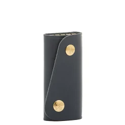 Keyring in leather color blue