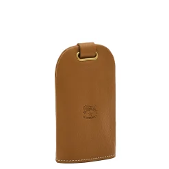 Keyring in leather color gianduia