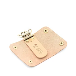 Keyring in leather color natural