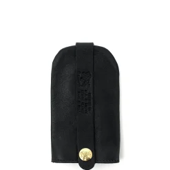 Keyring in leather color black