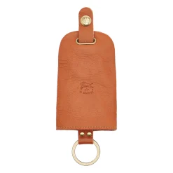 Keyring in leather color caramel