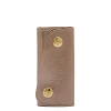Keyring in metallic leather color metallic bronze