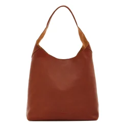 Le laudi Women's shoulder bag in vintage leather color sepia