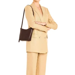 Le laudi Women's crossbody bag in vintage leather color coffee