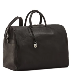 Lorenzo Travel bag in vintage leather color black