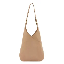 Malibu Women's shoulder bag in leather color caffelatte