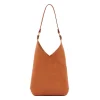 Malibu Women's shoulder bag in leather color caramel
