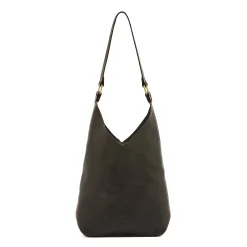 Malibu Women's shoulder bag in leather color black