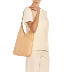 Malibu Women's shoulder bag in leather color natural